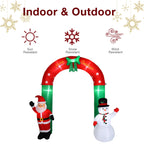 Arco Inflable Navideño con Papá Noel y Muñeco de Nieve