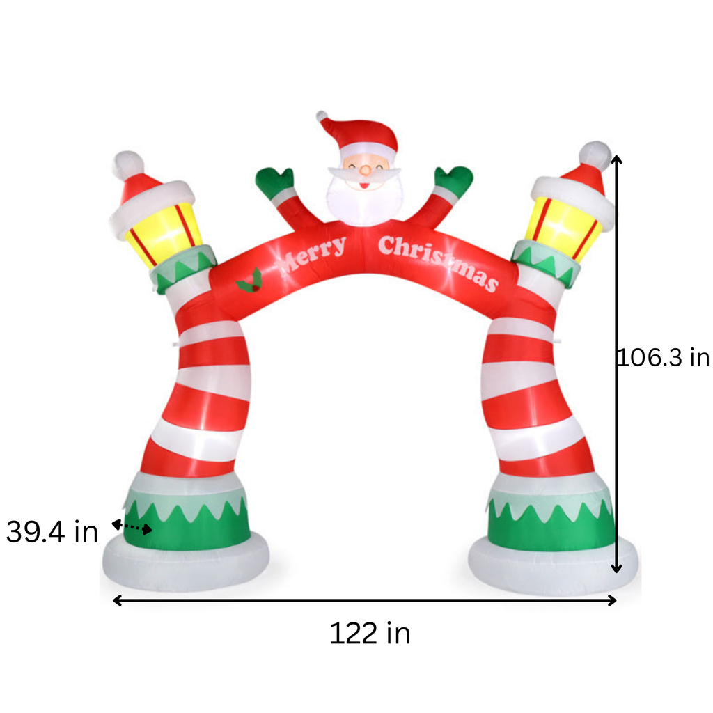 Arco Inflable Navideño “Merry Christmas” con Santa y Luces LED