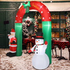 Arco Inflable Navideño con Papá Noel y Muñeco de Nieve