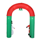 Arco Inflable Navideño con Papá Noel y Muñeco de Nieve