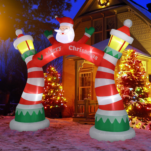 Arco Inflable Navideño “Merry Christmas” con Santa y Luces LED
