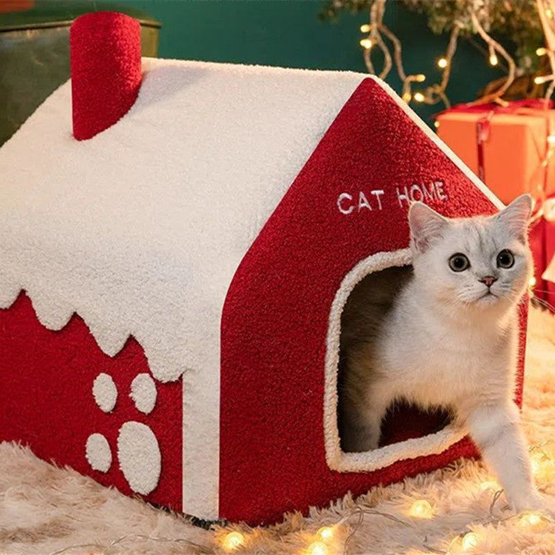 Casa Navideña para Gatos